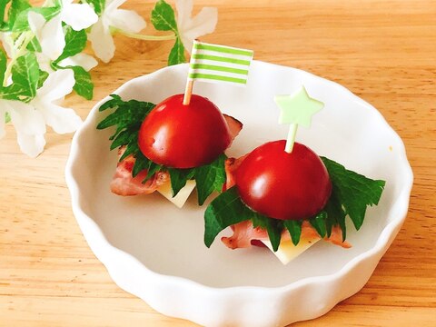 お弁当♪ミニトマトでミニサンド☆彡